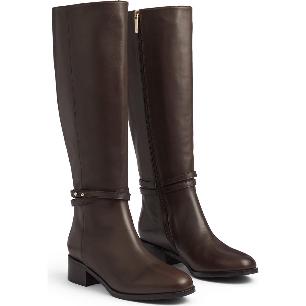 Lk Bennett Bena Riding Boot In Chocolate