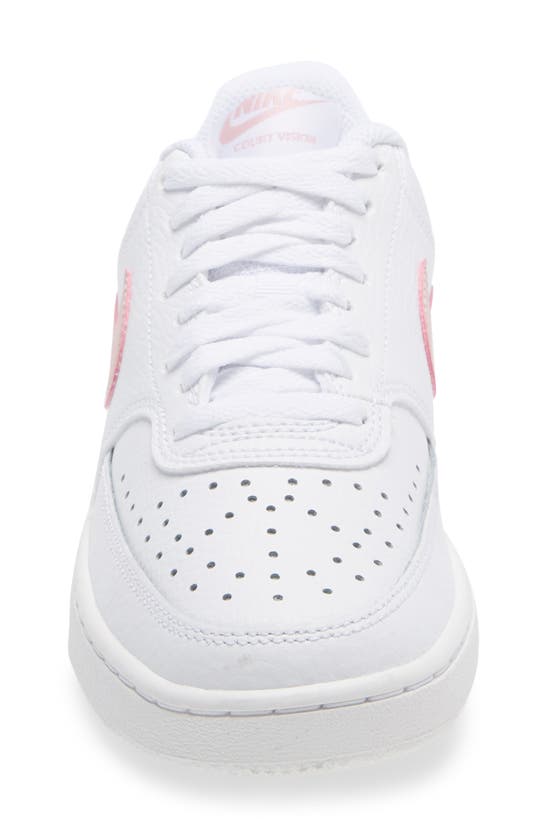 Nike Court Vision Low Sneaker In White/ Pink Glaze