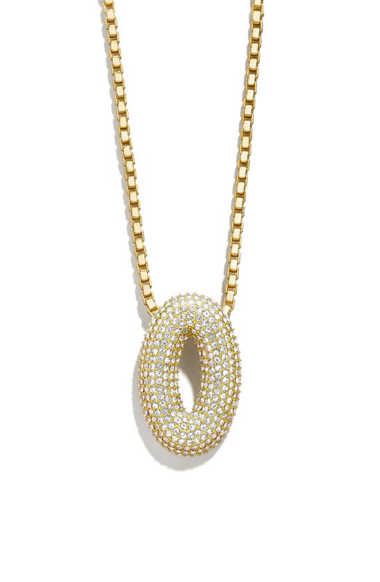 Shop Baublebar Pavé Crystal Bubble Initial Pendant Necklace In Gold O