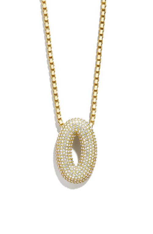 Pavé Crystal Bubble Initial Pendant Necklace in Gold O