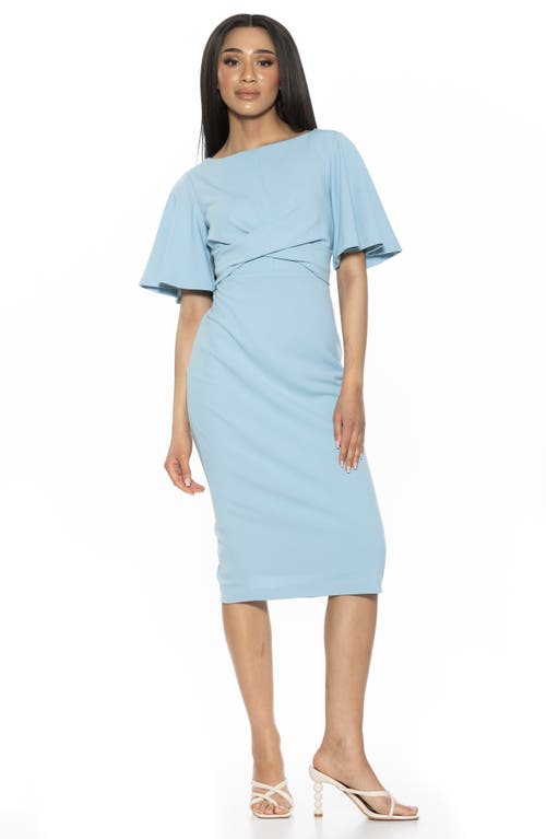 Alexia Admor Women's Ariah Draped Knee Sheath Dress In Halogen Blue