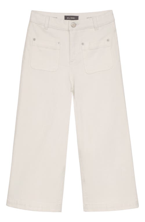 DL1961 Kids' Lily High Waist Wide Leg Jeans White at Nordstrom,