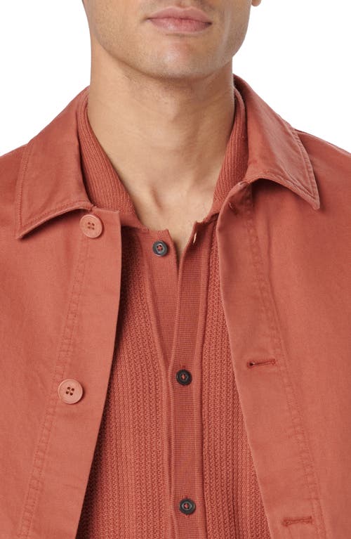 Shop Bugatchi Button-up Twill Jacket In Sienna