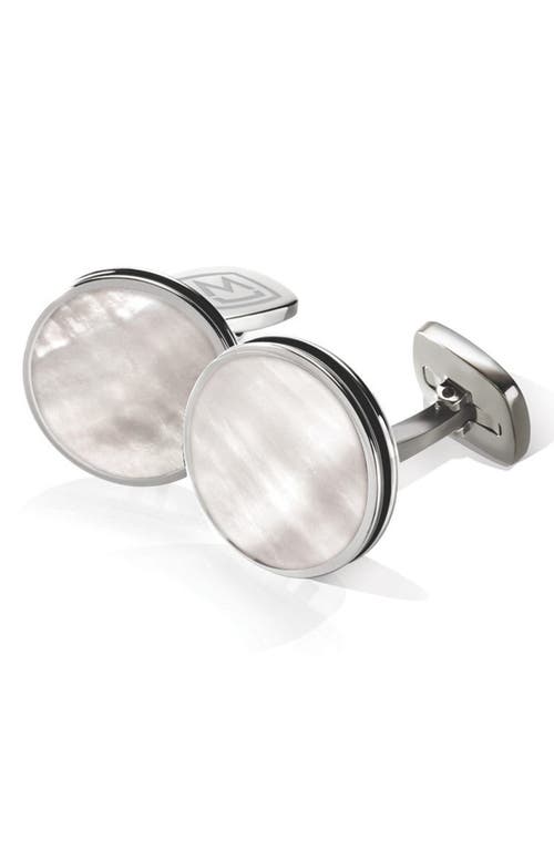 M-Clip Stainless Steel Cuff Links in Stainless Steel/Pearl at Nordstrom