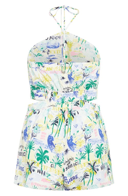 Shop City Chic Almay Halter Romper In Green Postcards