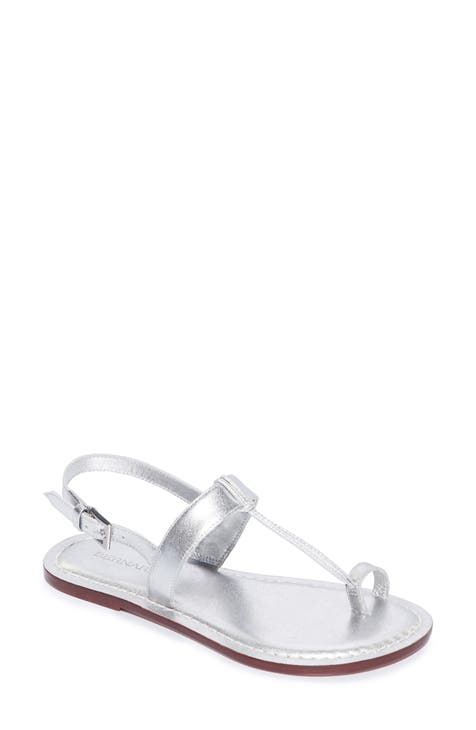 silver flat sandals | Nordstrom