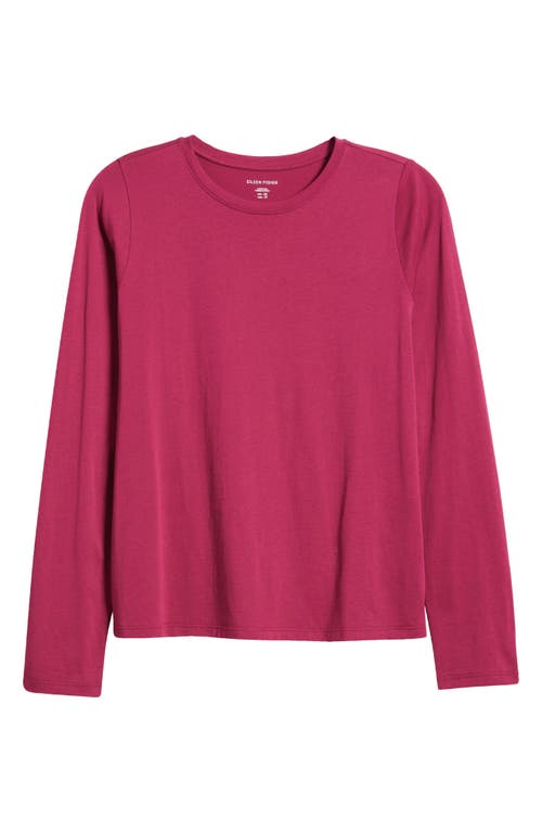 Shop Eileen Fisher Crewneck Organic Cotton Jersey T-shirt In Berry Bloom