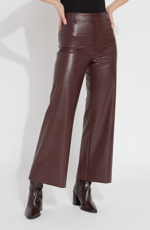 Shop Lyssé High Waist Faux Leather Wide Leg Pants In Deep Burgundy