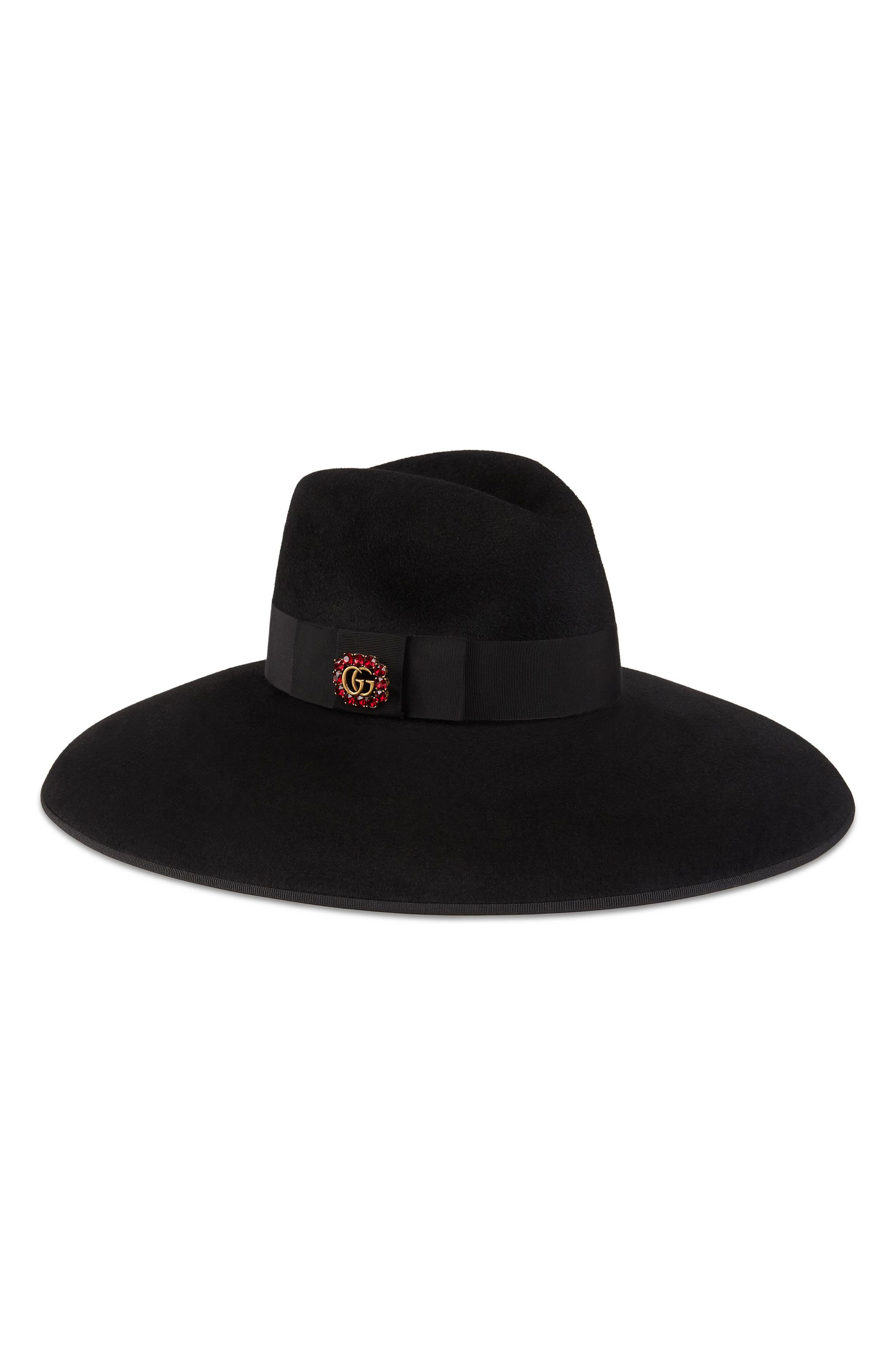 gucci felt wide brim hat