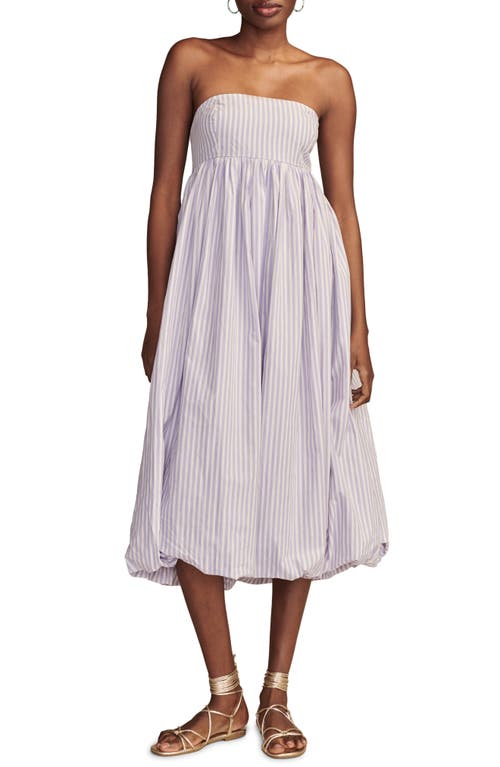 Lucky Brand Stripe Strapless Bubble Hem Maxi Dress at Nordstrom,