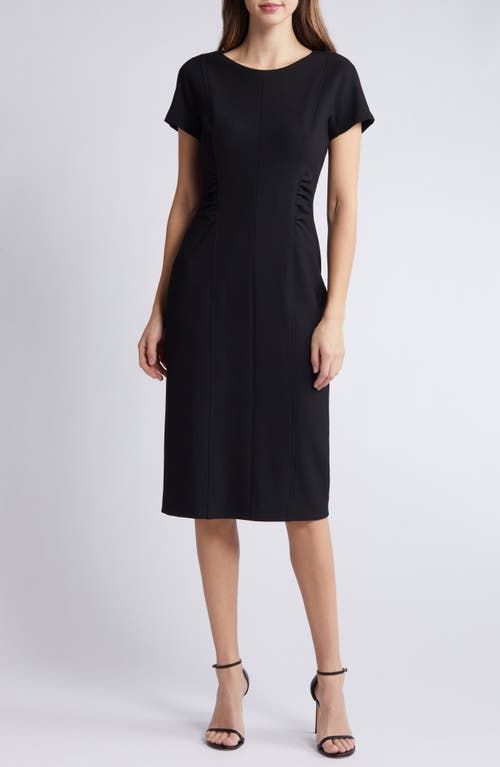 BOSS Dakela Ruched Sheath Dress Black at Nordstrom,