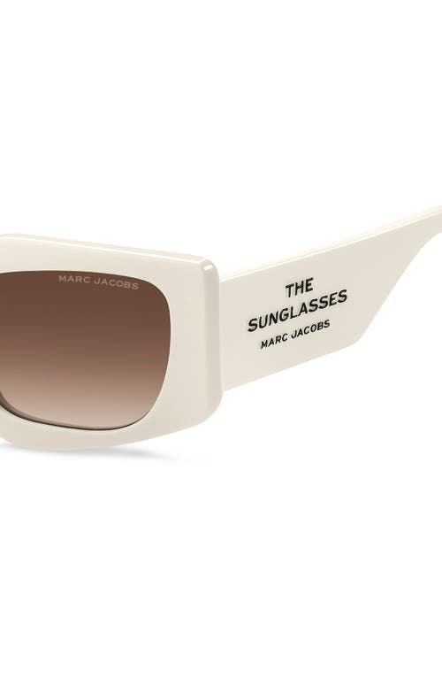 Marc Jacobs 53mm Gradient Rectangular Sunglasses In Ivory/brown Sf
