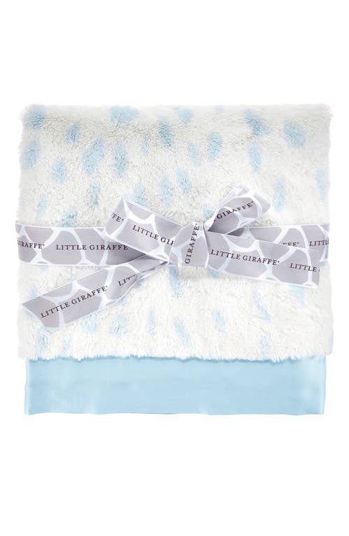 Little Giraffe Luxe Deer Faux Fur Baby Blanket in Blue 