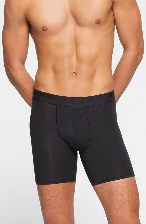 Shop Skims 5-inch Stretch Modal Boxer Briefs In Obsidian