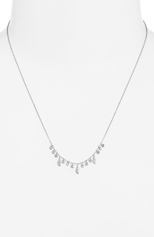 Shop Meira T Diamond Bezel Charm Necklace In White Gold