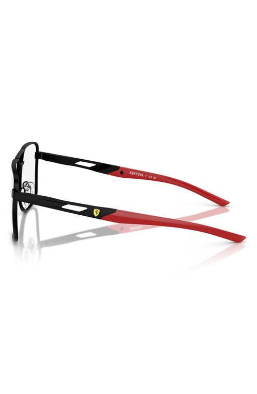 Scuderia Ferrari 56mm Square Optical Glasses In Matte Black