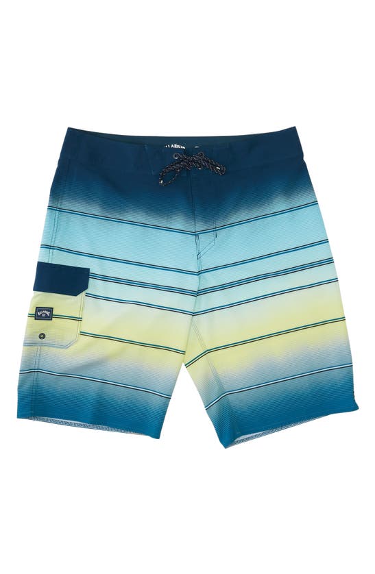 Billabong Kids' All Day Stripe Pro Board Shorts In Midnight