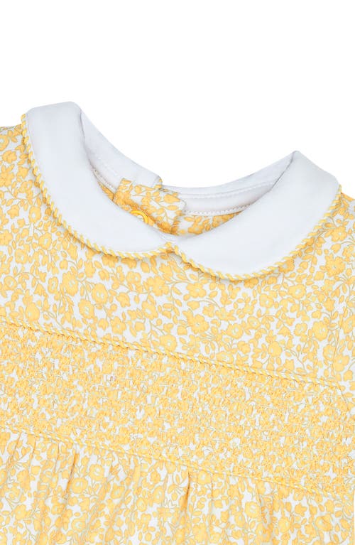 Shop Jojo Maman Bébé Jojo Maman Bebe Ditsy Floral Smocked Dress & Bloomers Set In Yellow