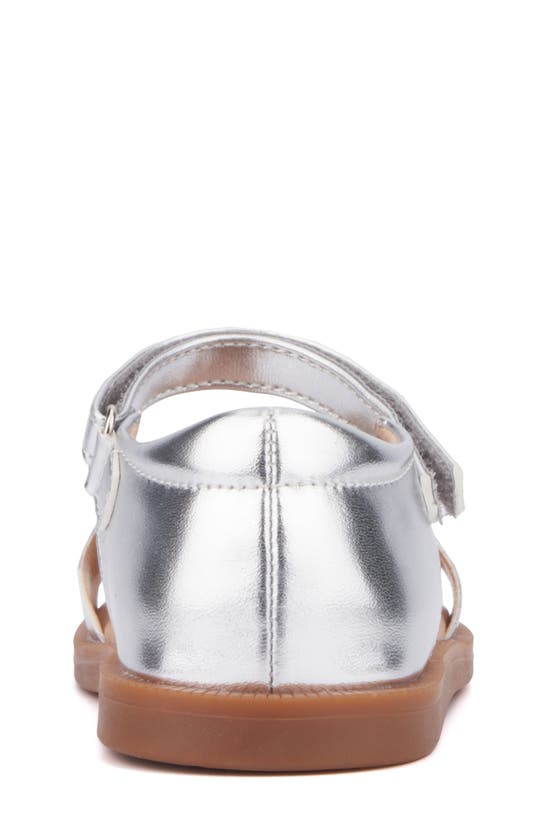 Shop Olivia Miller Kids' Metallic Flat Sandal In Silver