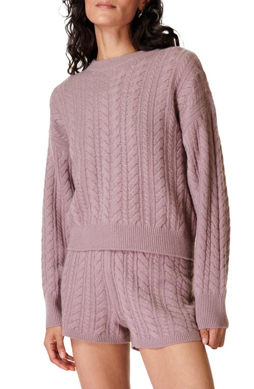 Sweaty Betty Cable Recycled Cashmere Blend Sweater Dusk Pink at Nordstrom,