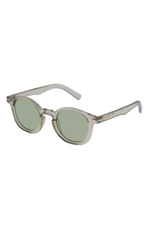 Shop Le Specs Hoodwinked 48mm Round Sunglasses In Olive Leaf