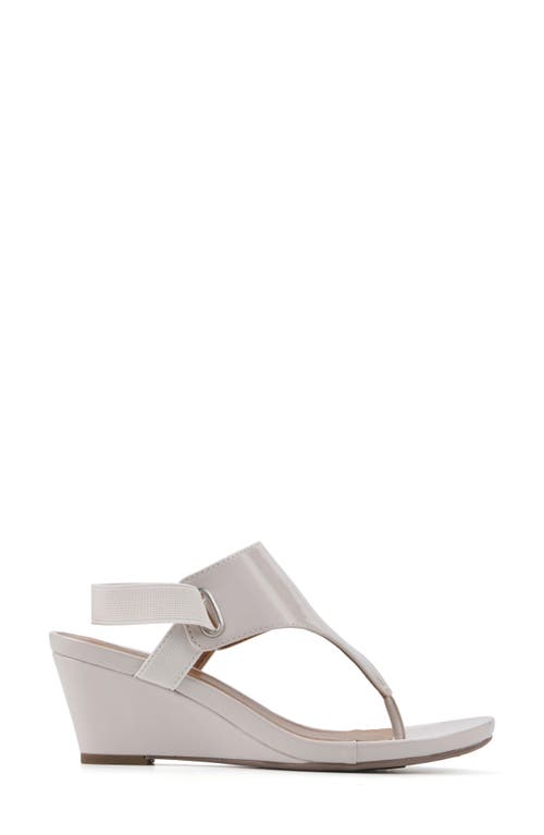 Shop White Mountain Footwear All Dres Wedge Sandal In Eggshell/patent/smooth