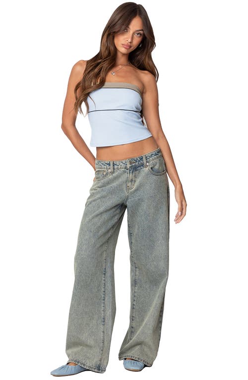 Edikted Ciara Rib Tube Top In Light-blue