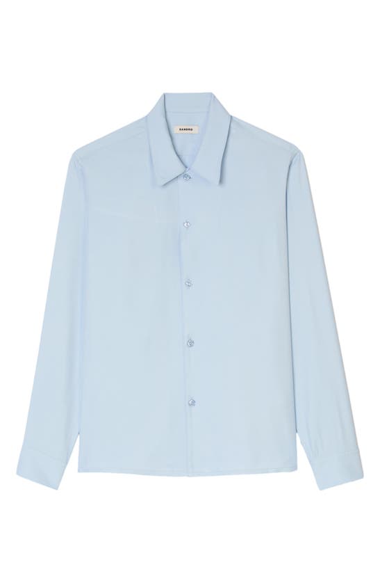 Shop Sandro Requin Button-up Shirt In Light Blue