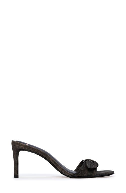 Black Suede Studio Lenny 65 Buckle Sandal In Dark Brown