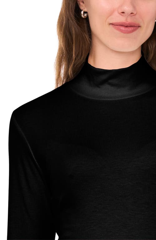 Shop Halogenr Halogen(r) Ribbed Mock Neck Top In Rich Black