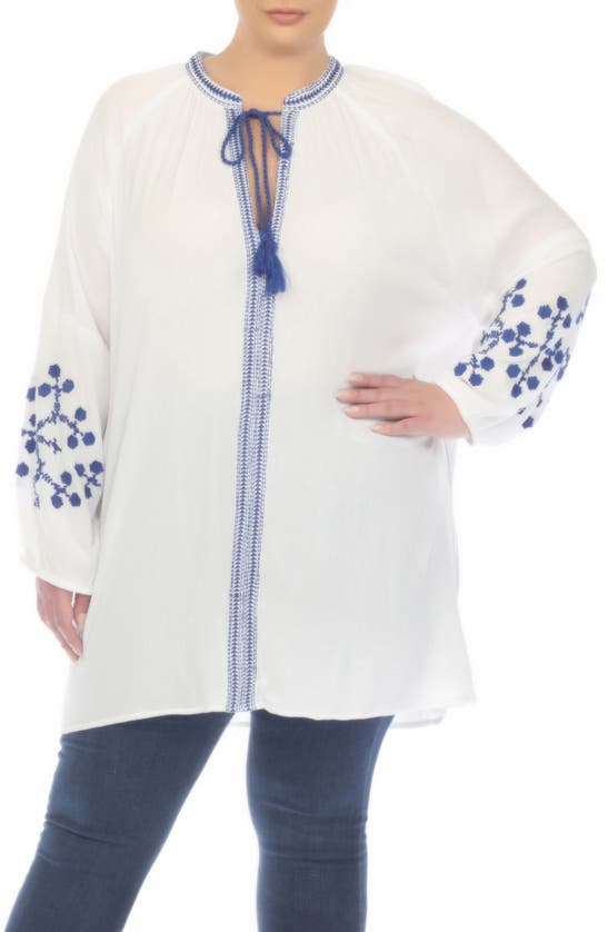 Shop Boho Me Embroidered Tunic Top In White