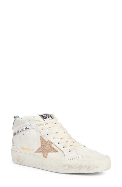 Golden Goose Mid Star Sneaker White/Gold at Nordstrom,