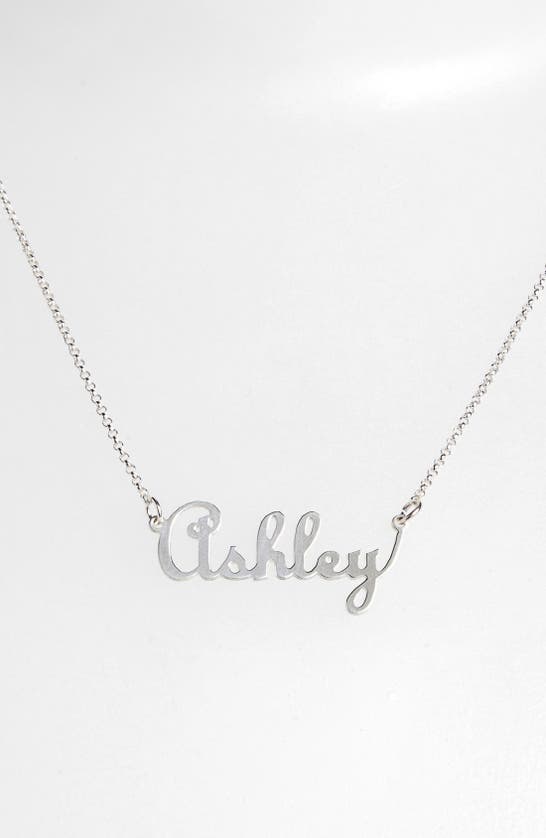 Argento Vivo Personalized Script Name With Heart Necklace In Silver