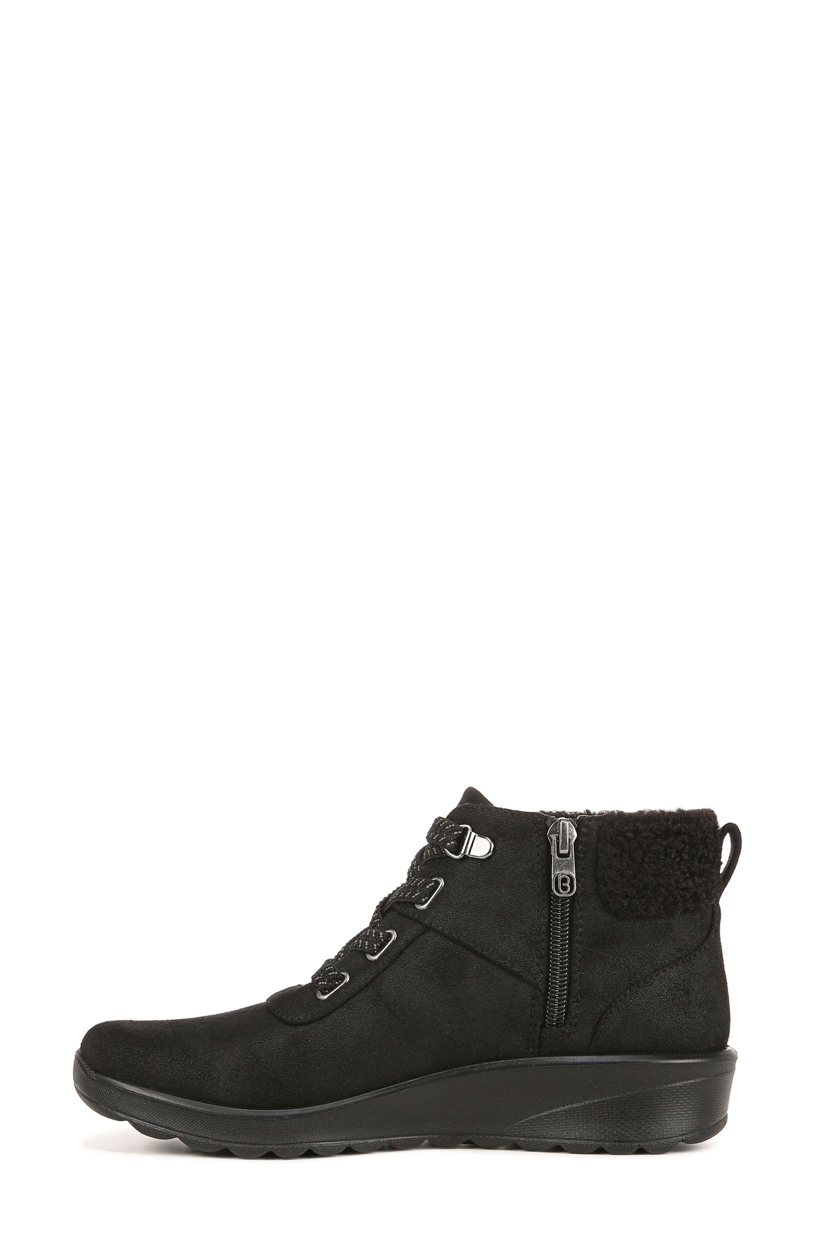 Black faux fleece best sale cuff wedge heel trainers