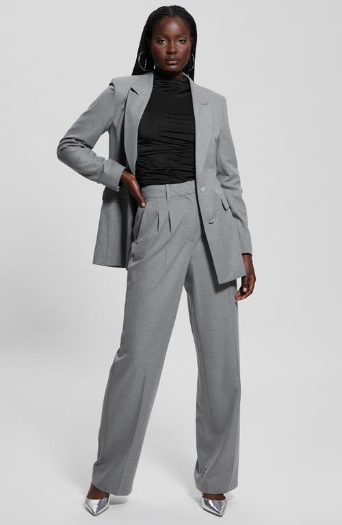 Guess Doris Rhinestone Button Blazer In Cloudy Grey Heather