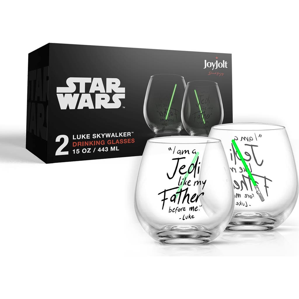 JOYJOLT JOYJOLT SET OF 2 STAR WARS™ LUKE SKYWALKER™ CRYSTAL STEMLESS GLASSES