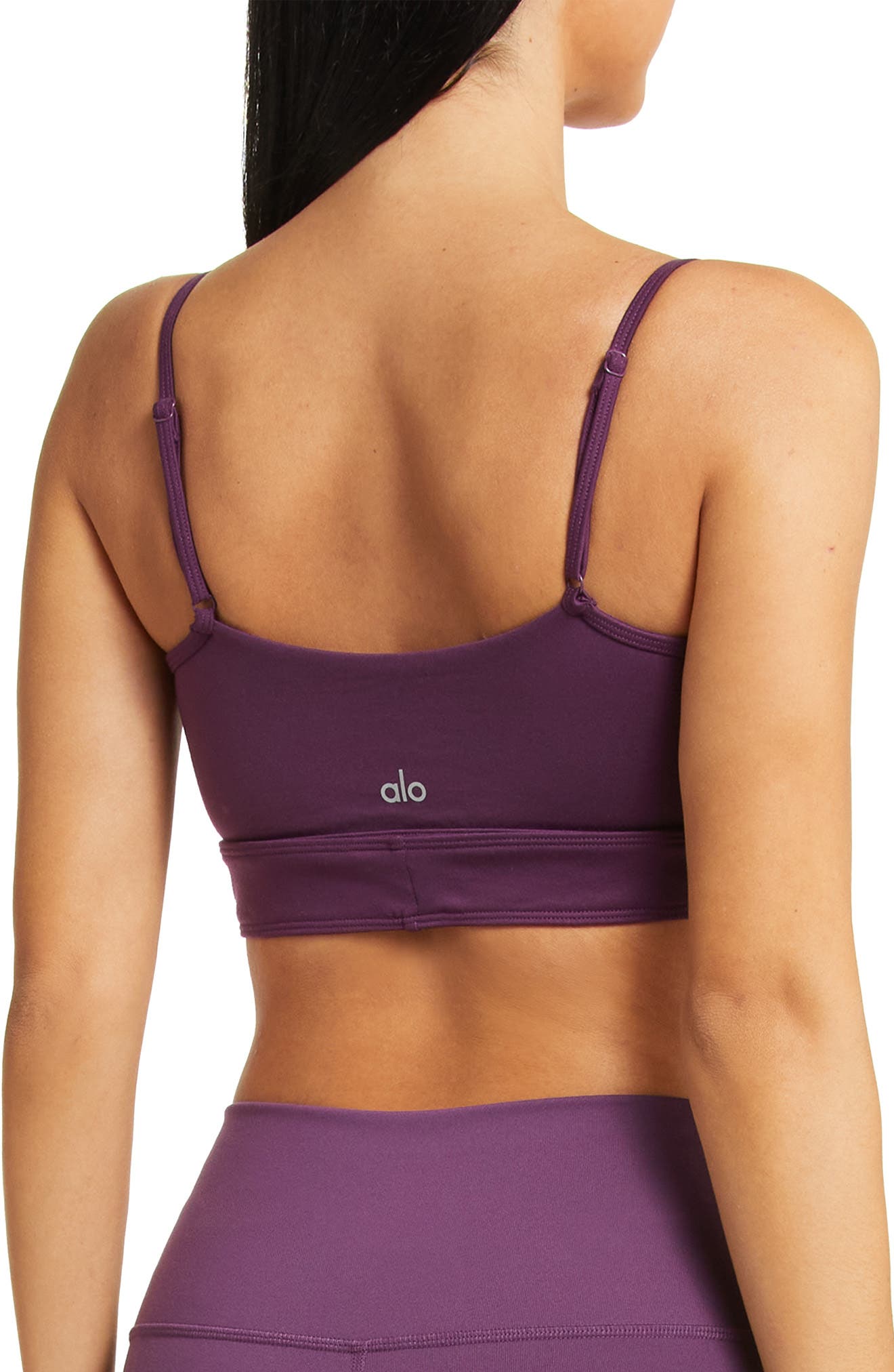 Alo Airbrush Enso Sports Bra in Dark Plum