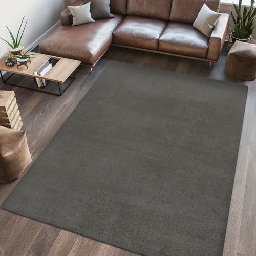 Jonathan Y Twyla Classic Solid Low-pile Machine-washable Area Rug In Dark Gray