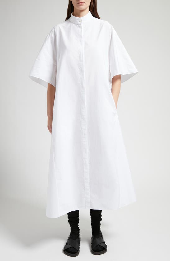 Shop The Row Bredel Cotton Poplin Midi Shirtdress In White