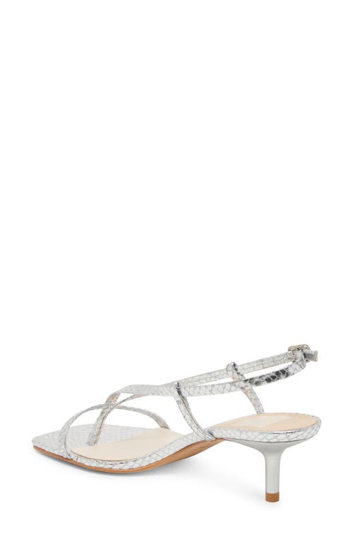 Dolce Vita Laury Strappy Sandal In Silver Embossed Leather