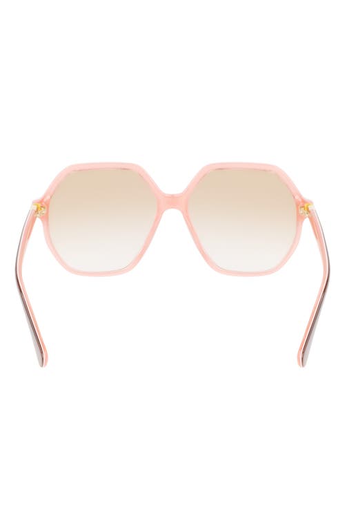 Shop Longchamp 58mm Le Pliage Modified Rectangle Sunglasses In Havana/rose