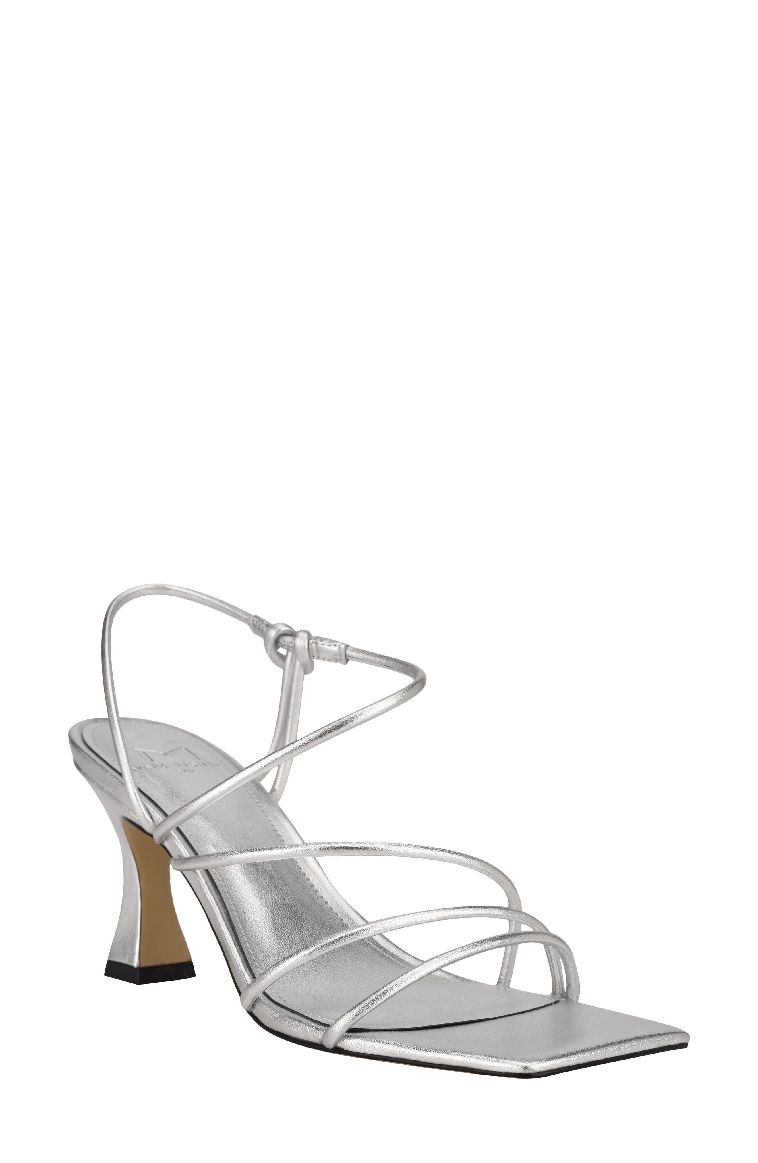 silver sandals low heel