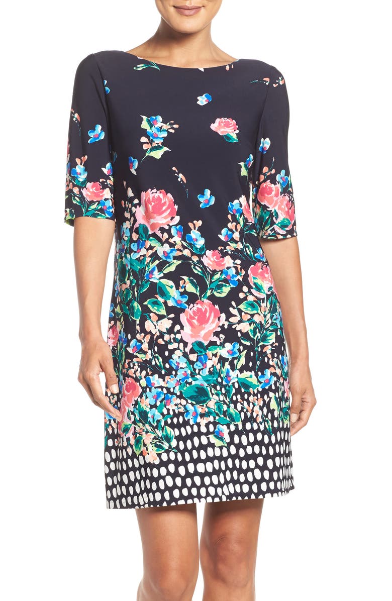 Eliza J Floral Jersey Shift Dress (Regular & Petite) | Nordstrom