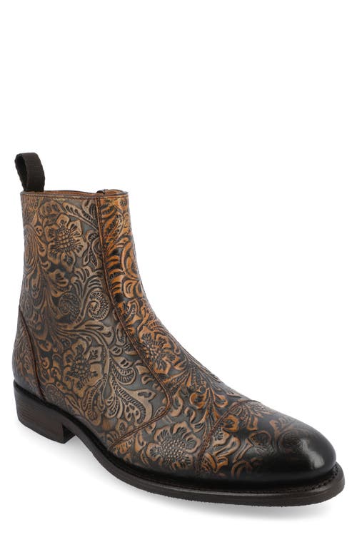 The Lewis Embossed Leather Boot in Oro Viejo