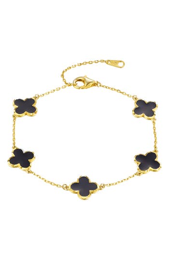 Fzn Clover Station Chain Bracelet In Yellow