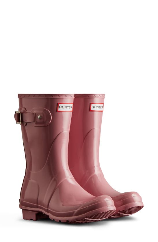 Hunter Women's Original Short Gloss Rain Boots In Tufted Purple