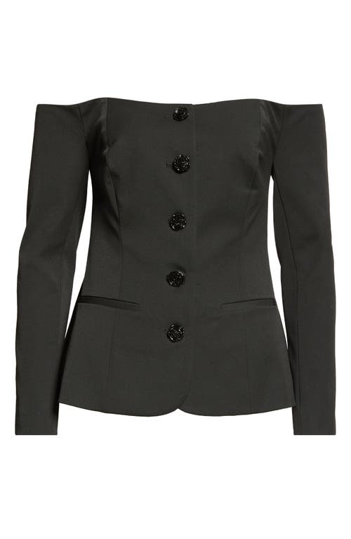 Shop L Agence L'agence Alice Off The Shoulder Blazer In Black