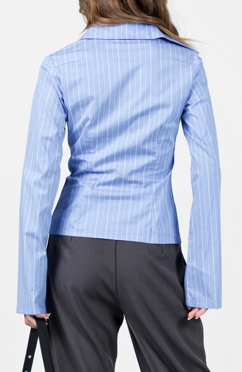 PRINCESS POLLY PRINCESS POLLY ANNI PINSTRIPE BUTTON-UP SHIRT 