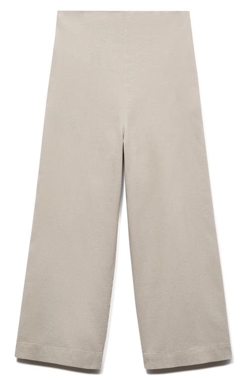 Shop Mango Linovis Linen Blend Wide Leg Pants In Light Beige