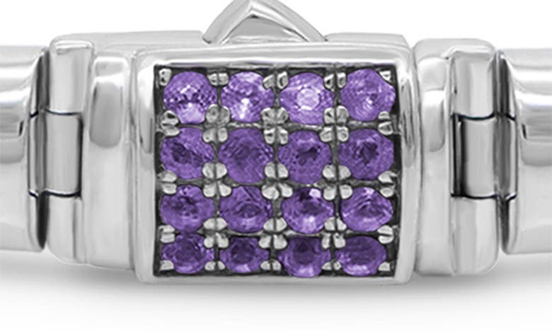 Devata Sterling Silver Semiprecious Stone Chain Bracelet In Silver Purple